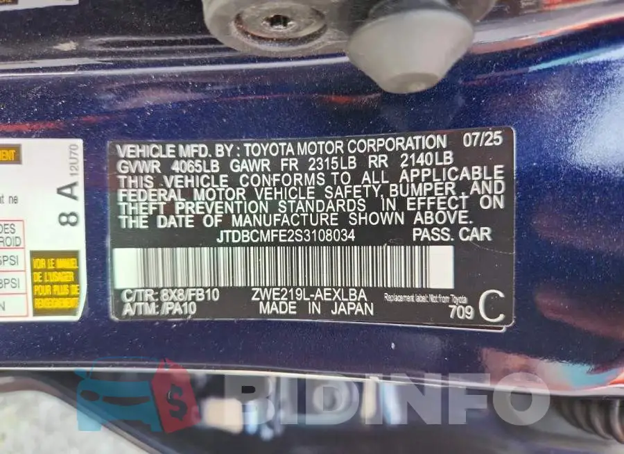 JTDBCMFE2S3108034 Photo# 12