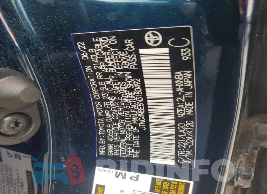JTNC4MBE8N3180492 Photo# 13