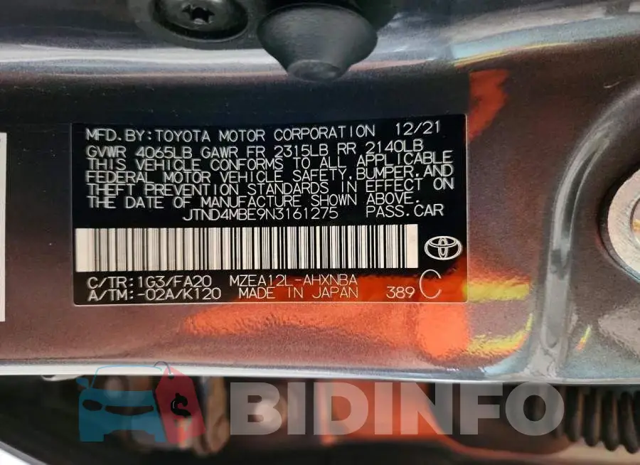 JTND4MBE9N3161275 Photo# 12