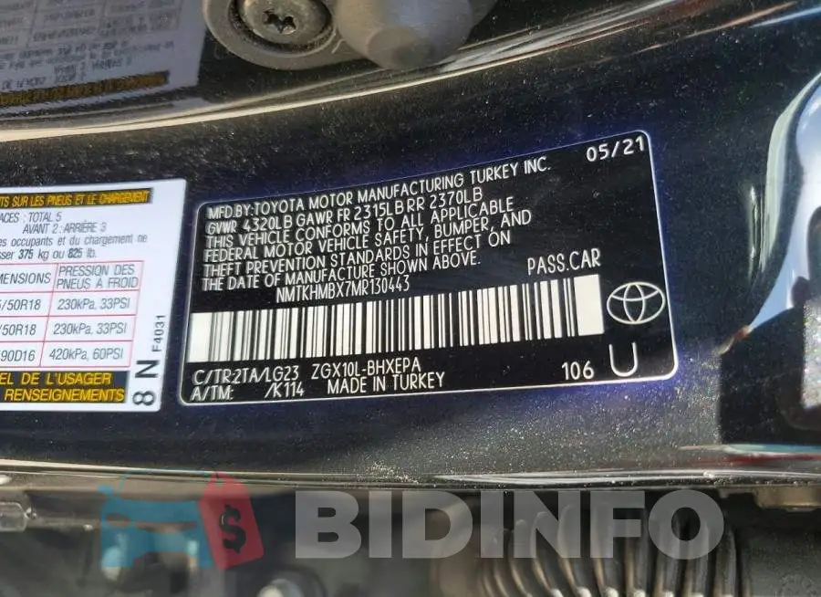 NMTKHMBX7MR130443 Photo# 13