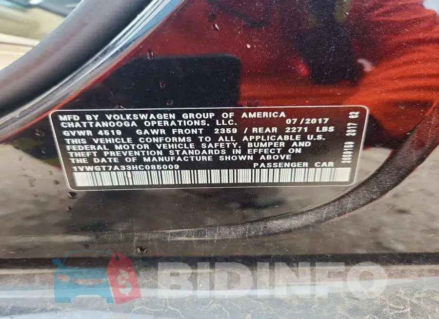 1VWGT7A33HC085009 Photo# 12