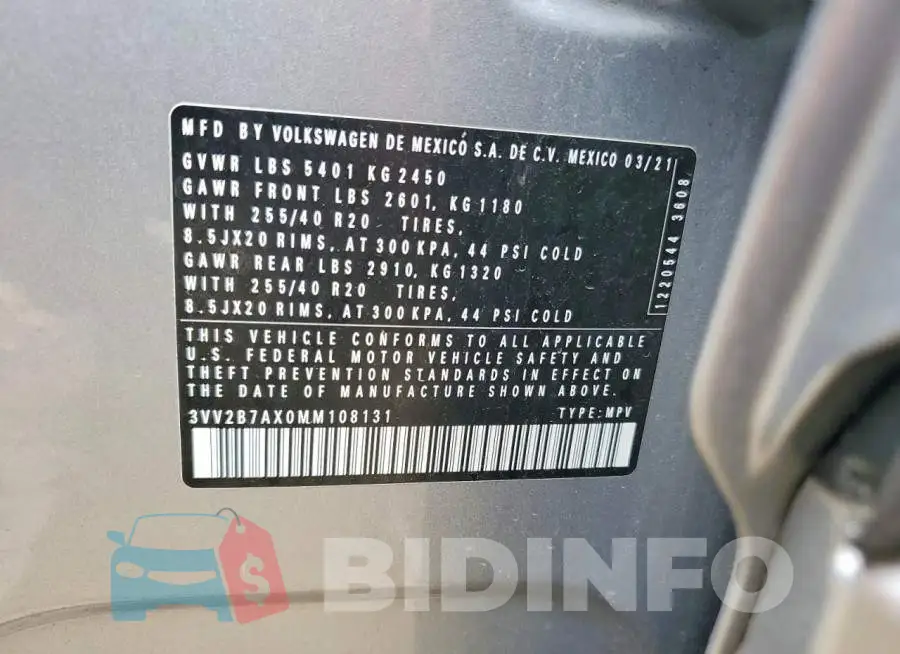 3VV2B7AX0MM108131 Photo# 13