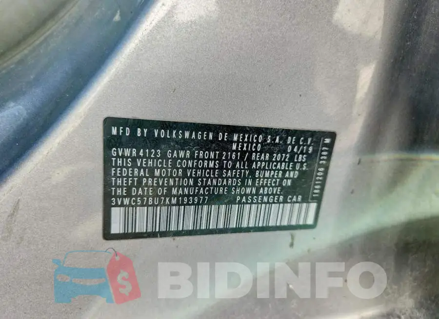 3VWC57BU7KM193977 Photo# 12
