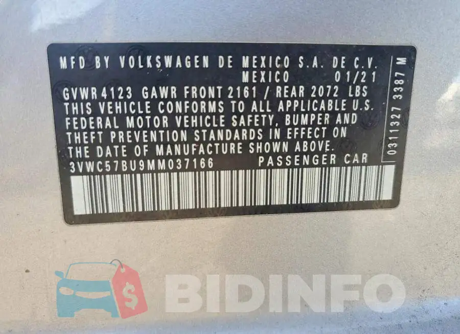 3VWC57BU9MM037166 Photo# 13