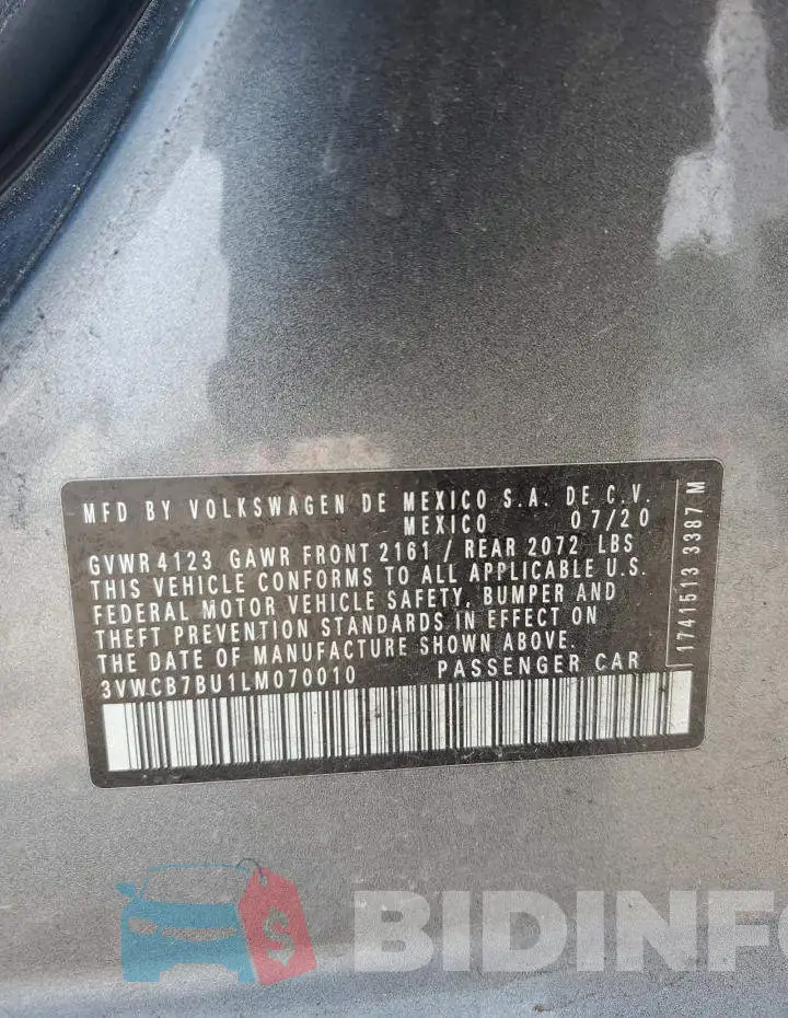 3VWCB7BU1LM070010 Photo# 12