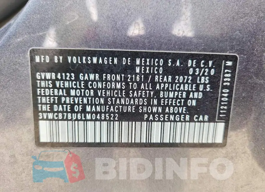 3VWCB7BU6LM048522 Photo# 13