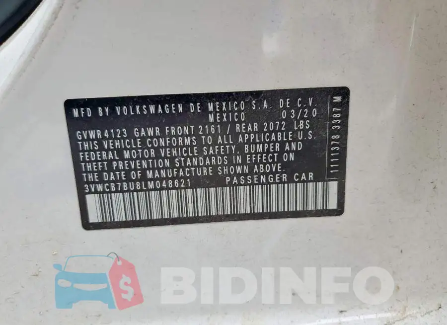 3VWCB7BU8LM048621 Photo# 12