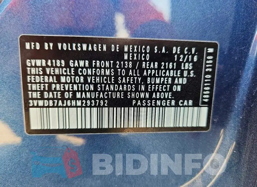 3VWDB7AJ6HM293792 Photo# 12