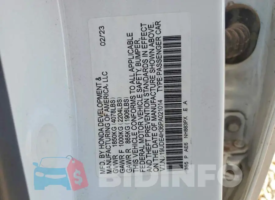 19UDE4H36PA021014 Photo# 12