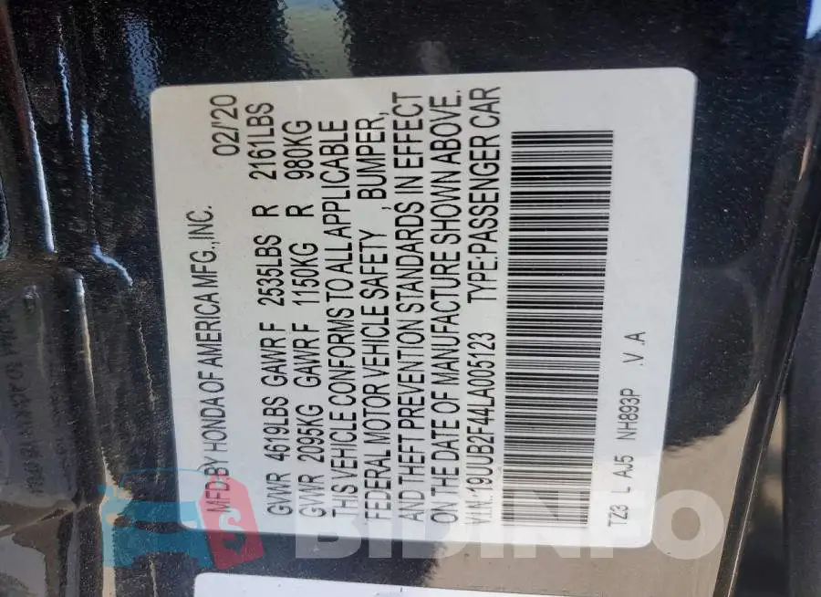 19UUB2F44LA005123 Photo# 12