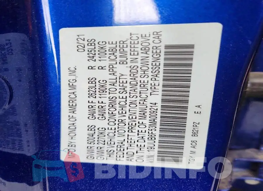 19UUB6F53MA009214 Photo# 12
