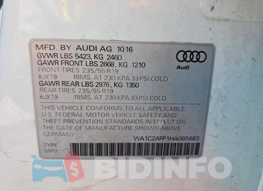 WA1C2AFP1HA065683 Photo# 14