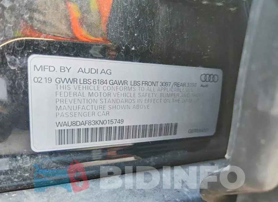 WAU8DAF83KN015749 Photo# 12