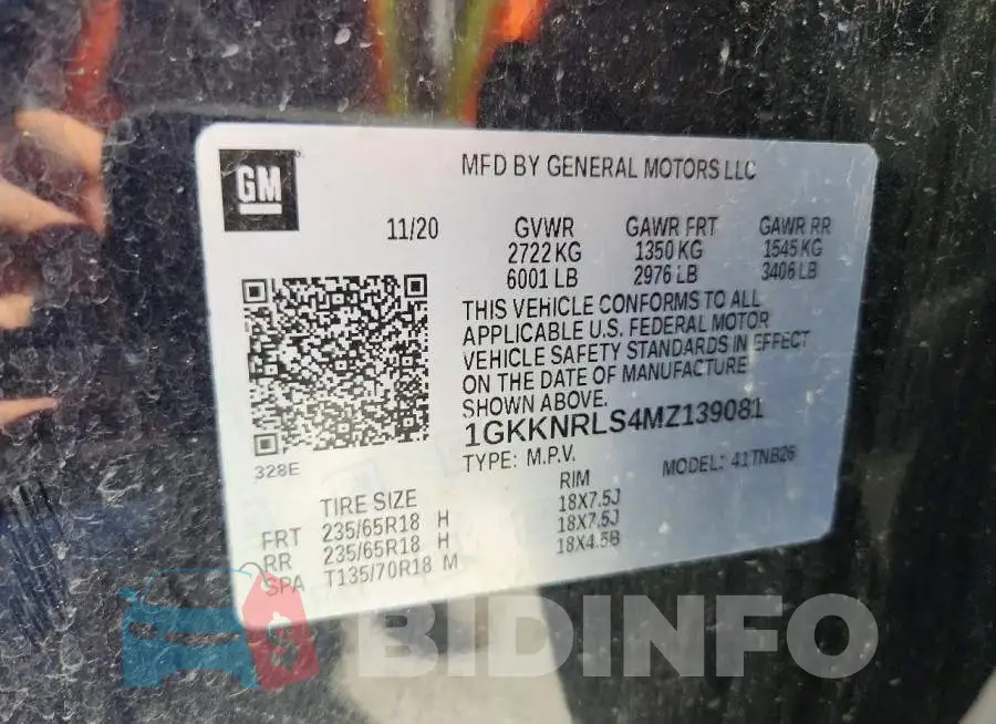 1GKKNRLS4MZ139081 Photo# 14