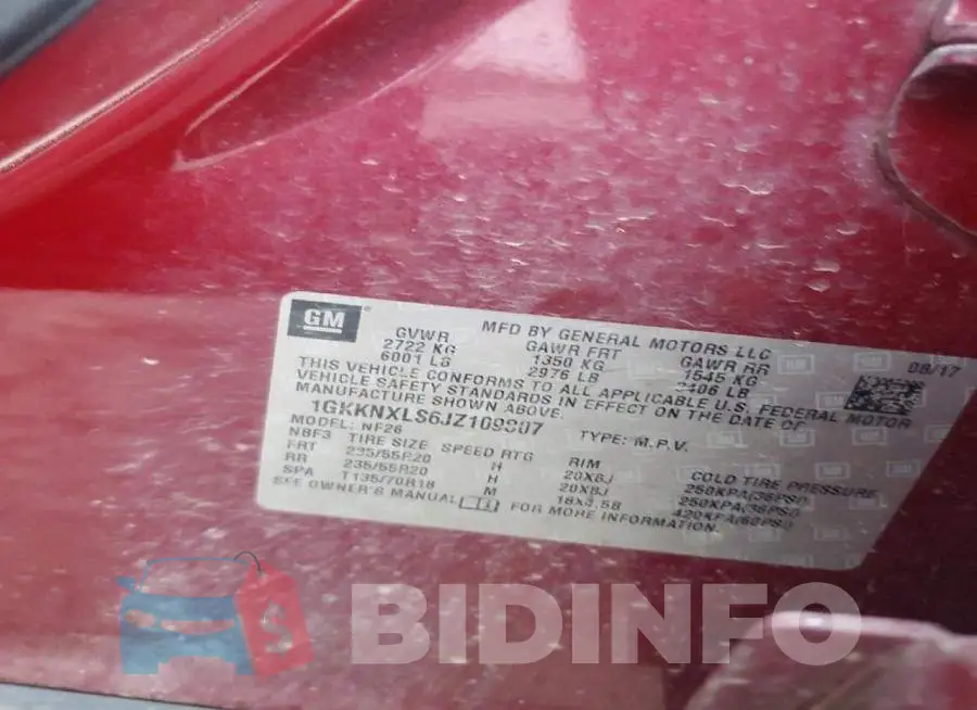 1GKKNXLS6JZ109807 Photo# 13