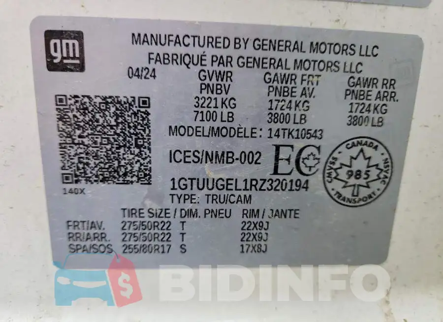 1GTUUGEL1RZ320194 Photo# 12