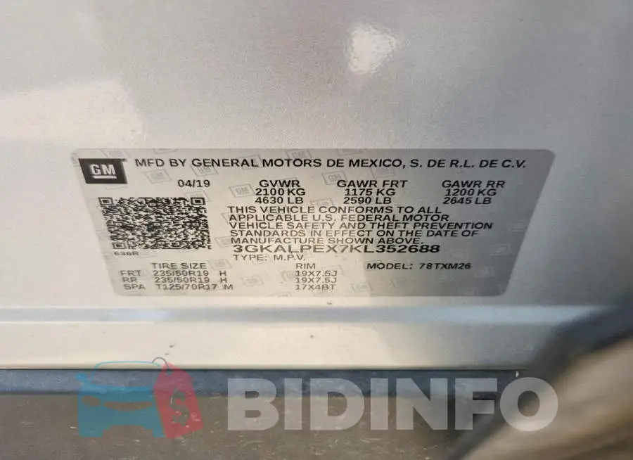 3GKALPEX7KL352688 Photo# 13