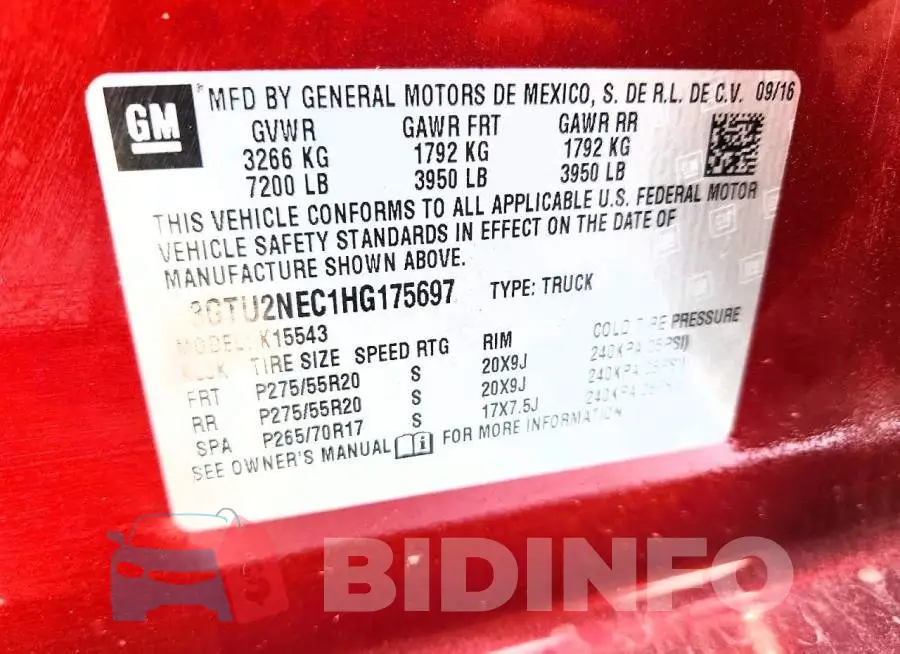 3GTU2NEC1HG175697 Photo# 12
