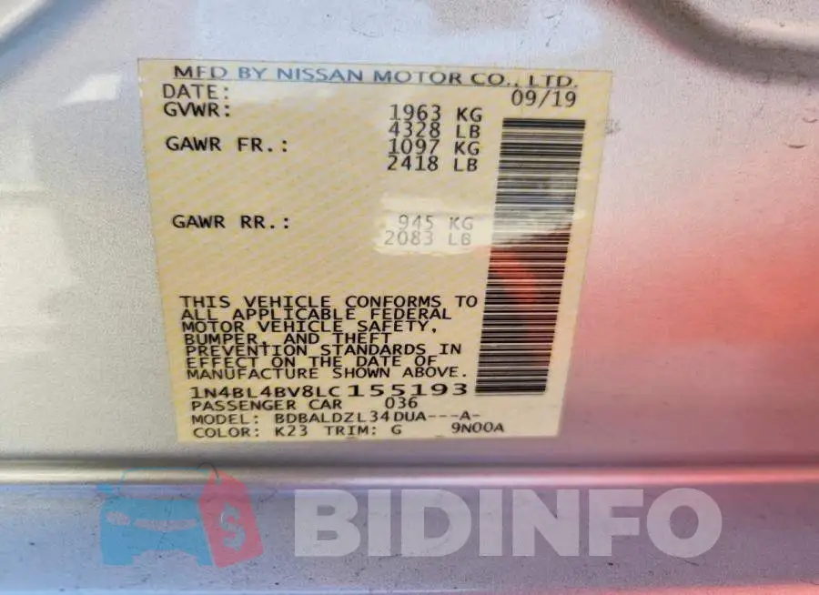 1N4BL4BV8LC155193 Photo# 13