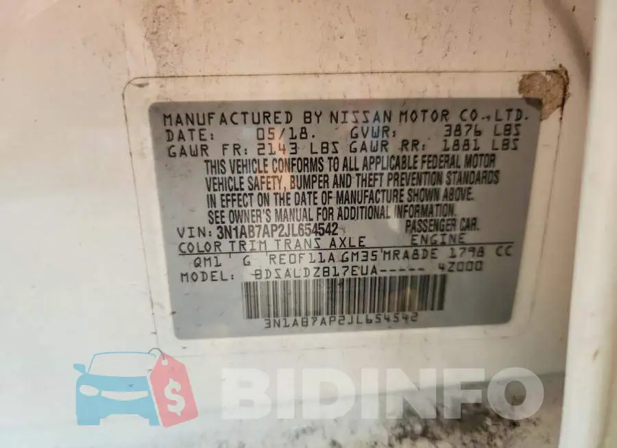 3N1AB7AP2JL654542 Photo# 12