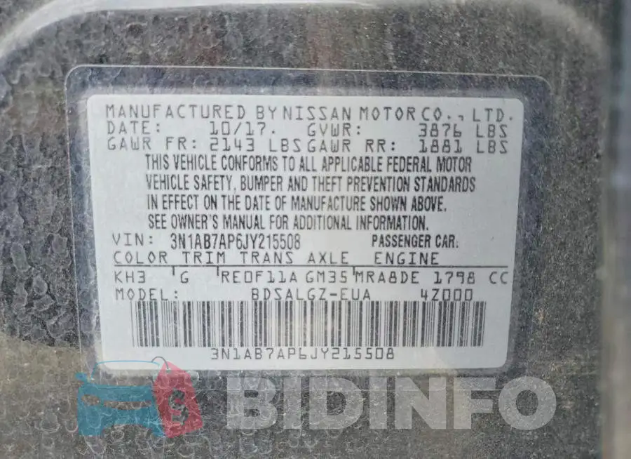 3N1AB7AP6JY215508 Photo# 13