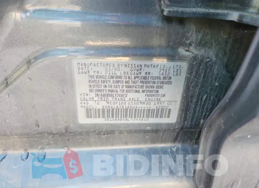 3N1AB8BV8LY245812 Photo# 12