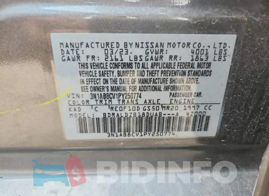 3N1AB8CV1PY250774 Photo# 13