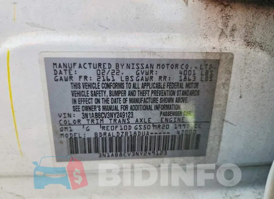 3N1AB8CV3NY249123 Photo# 12