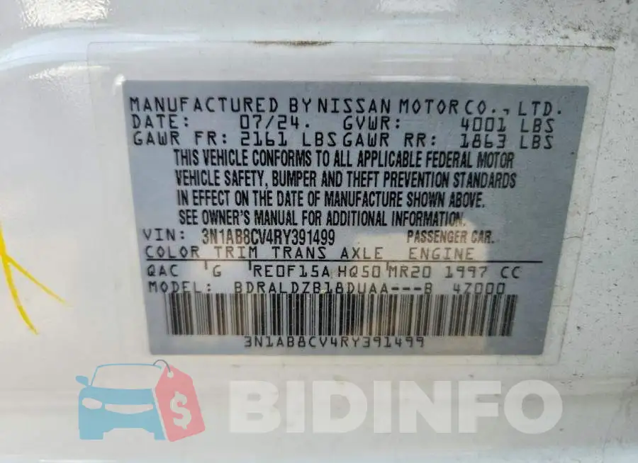 3N1AB8CV4RY391499 Photo# 12