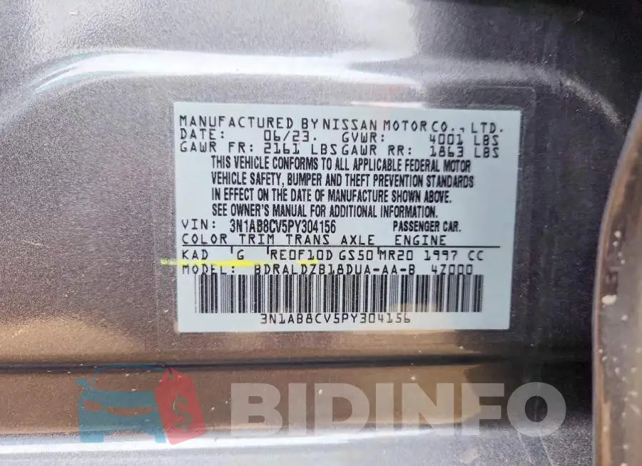 3N1AB8CV5PY304156 Photo# 13