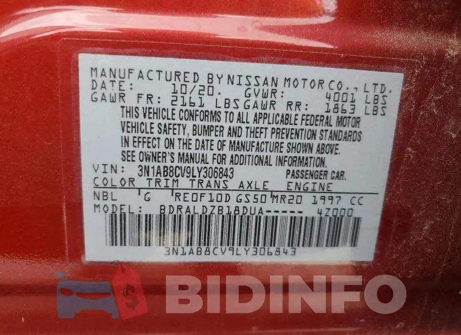3N1AB8CV9LY306843 Photo# 12