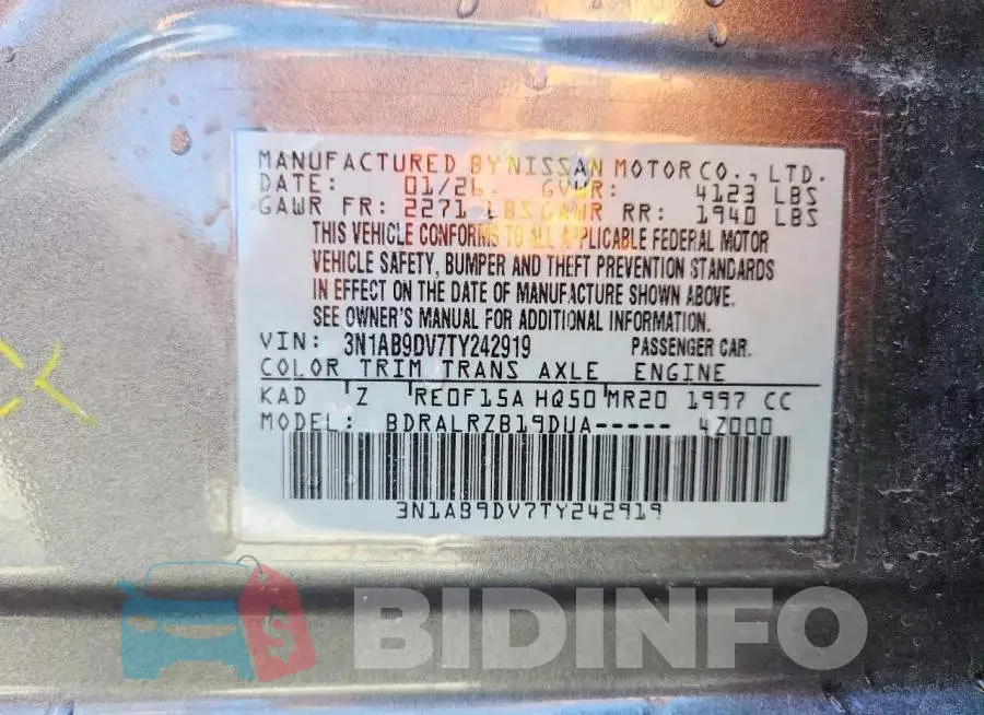 3N1AB9DV7TY242919 Photo# 13