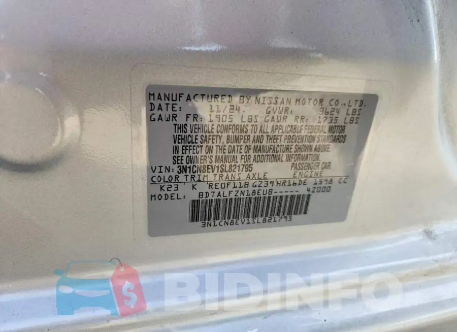 3N1CN8EV1SL821795 Photo# 13