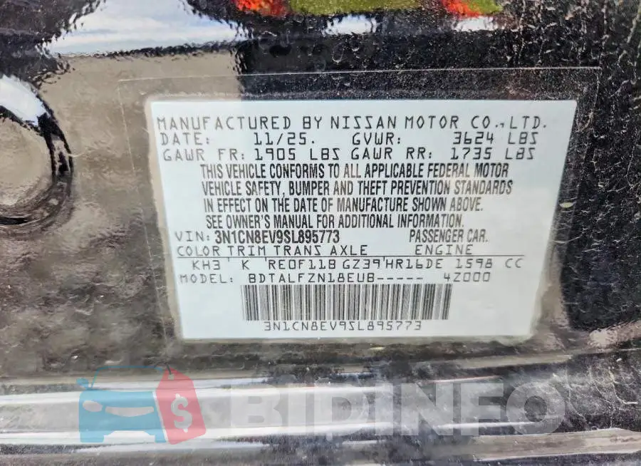 3N1CN8EV9SL895773 Photo# 13