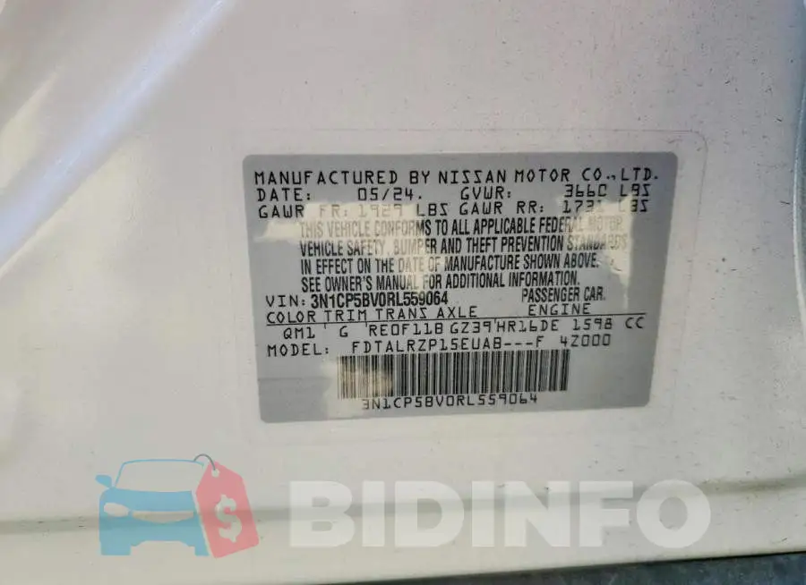 3N1CP5BV0RL559064 Photo# 12