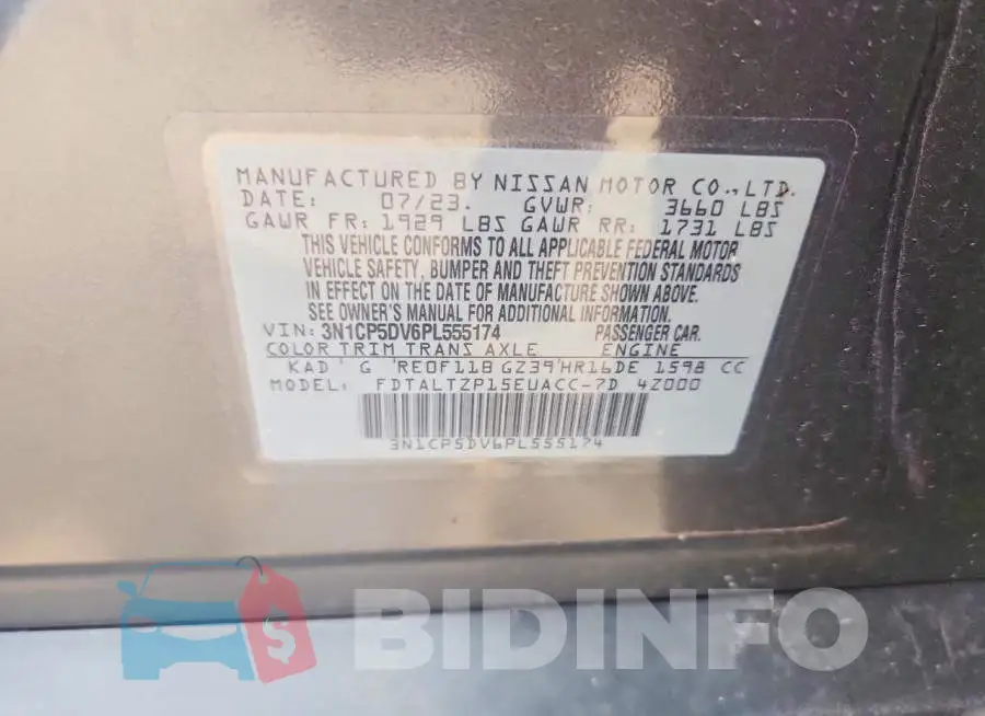 3N1CP5DV6PL555174 Photo# 14