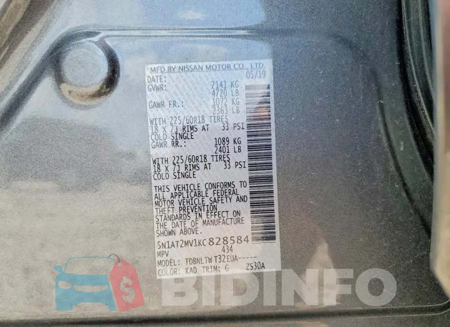 5N1AT2MV1KC828584 Photo# 13