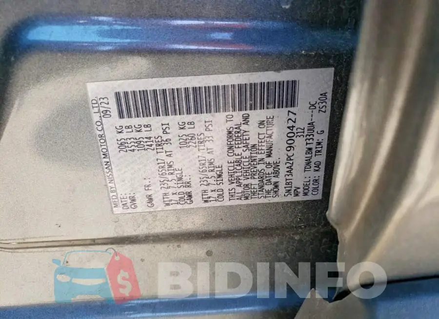 5N1BT3AA2PC900427 Photo# 12