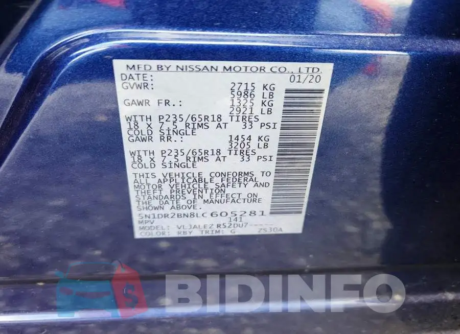 5N1DR2BN8LC605281 Photo# 13