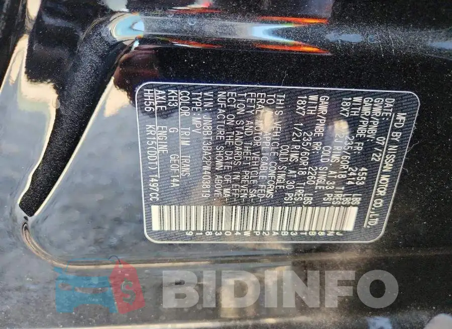 JN8BT3BA2PW403819 Photo# 13