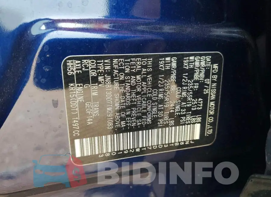 JN8BT3DD7TW291083 Photo# 13
