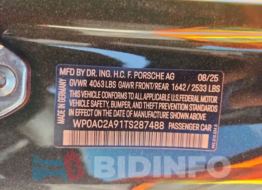 WP0AC2A91TS287488 Photo# 13