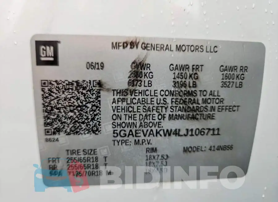 5GAEVAKW4LJ106711 Photo# 13