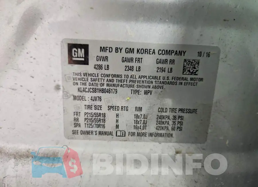 KL4CJCSB1HB046179 Photo# 13