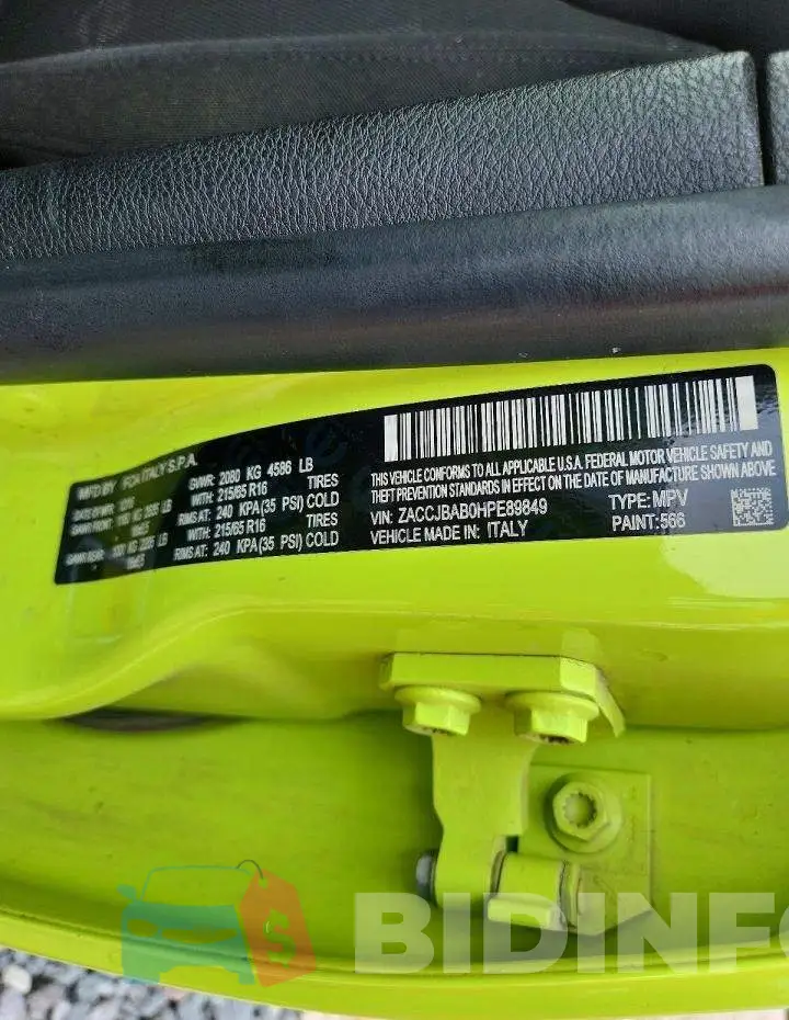 ZACCJBAB0HPE89849 Photo# 12