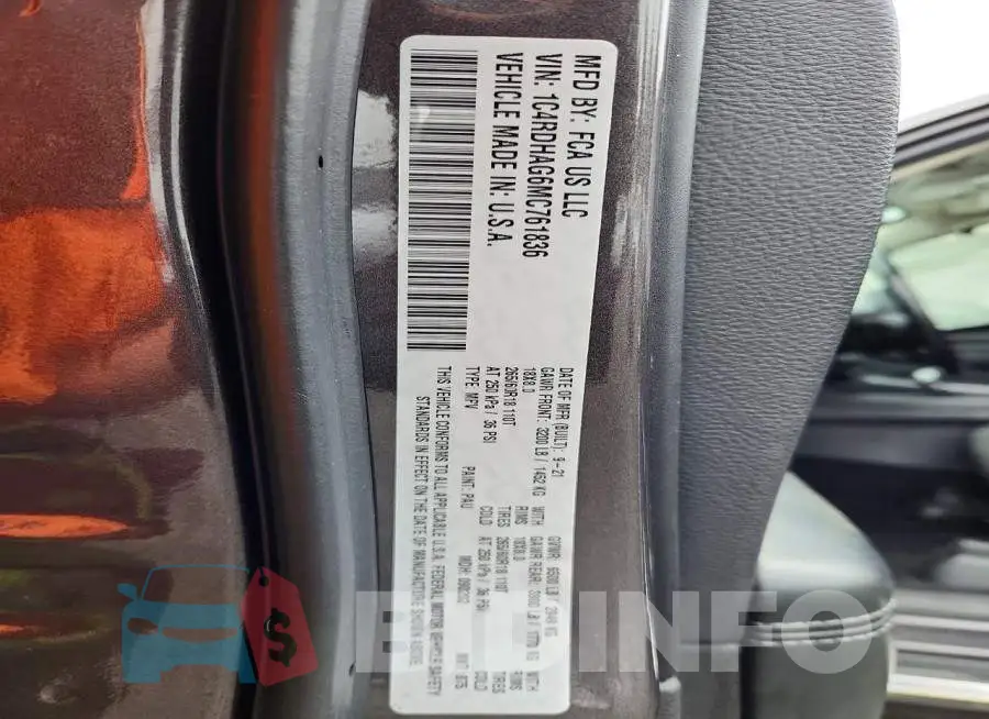 1C4RDHAG6MC761836 Photo# 14
