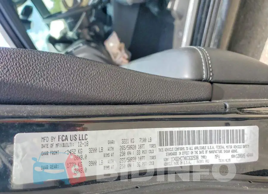 1C4SDHCTXKC632538 Photo# 13