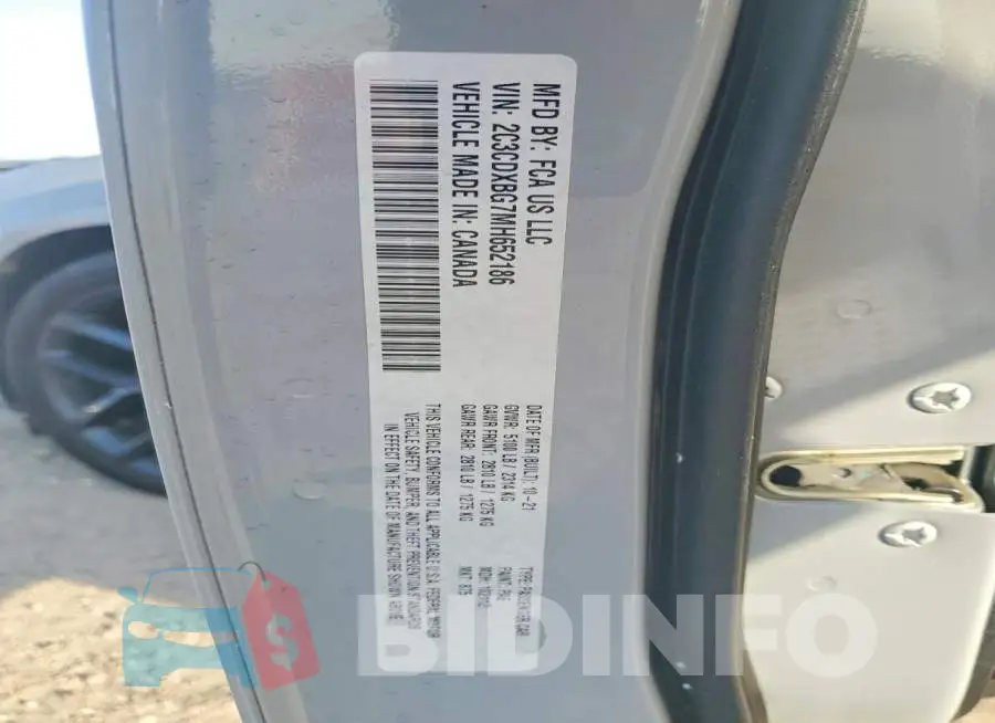2C3CDXBG7MH652186 Photo# 12