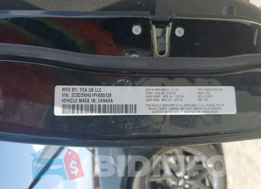 2C3CDXHG1PH555139 Photo# 13