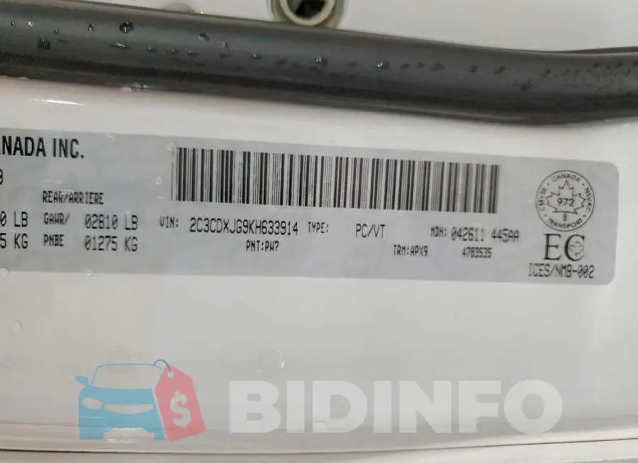 2C3CDXJG9KH633914 Photo# 13